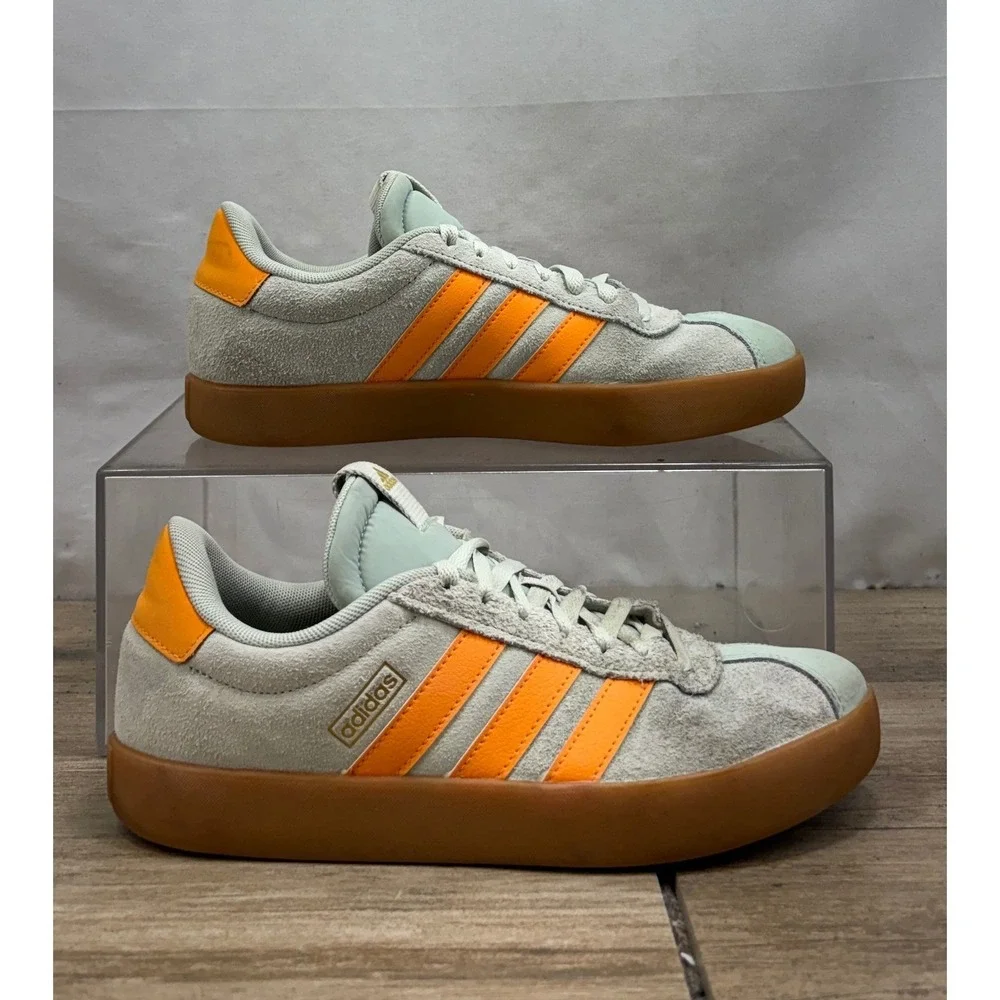 Adidas Gazelle Suede Orange Stripes Gum Sole Sneakers Women Size‎ 8.5 Mint Green